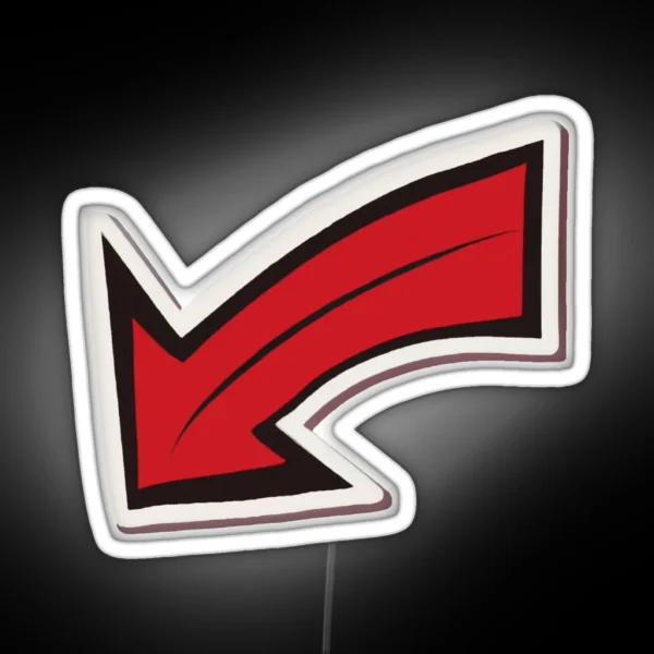 Red Arrow Curved RGB Neon Sign