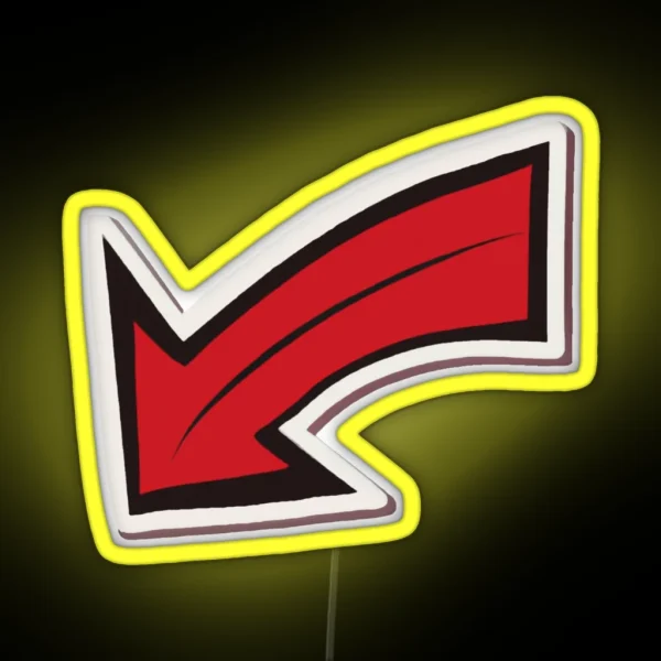 Red Arrow Curved RGB Neon Sign