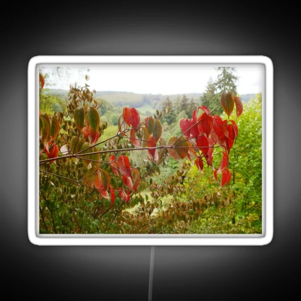 Red Autumnal Leaves RGB Neon Sign