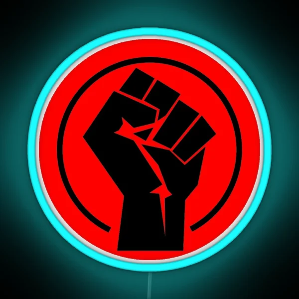 RED Black Socialist Fist RGB Neon Sign