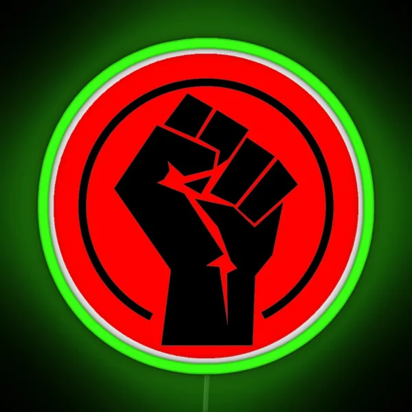 RED Black Socialist Fist RGB Neon Sign