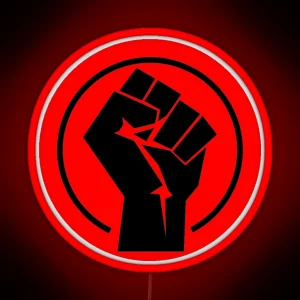 RED Black Socialist Fist RGB Neon Sign