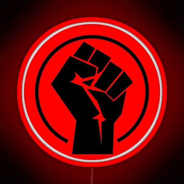 RED Black Socialist Fist RGB Neon Sign