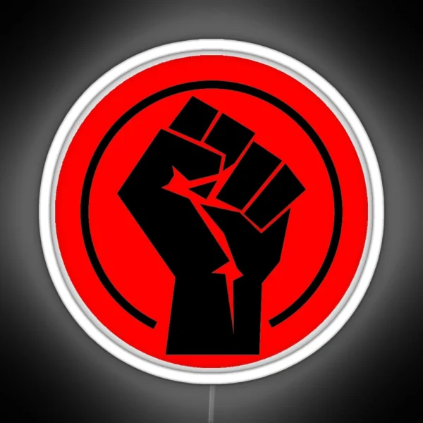RED Black Socialist Fist RGB Neon Sign