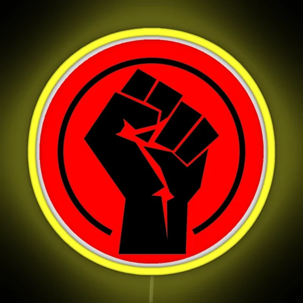 RED Black Socialist Fist RGB Neon Sign