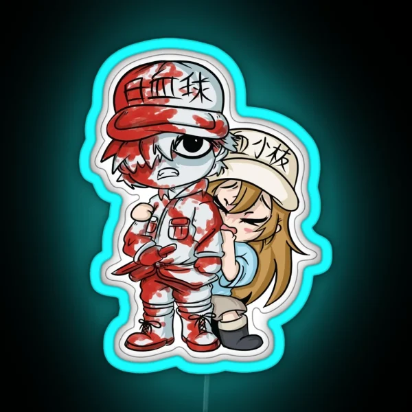 Red Blood Cell Chibi RGB Neon Sign