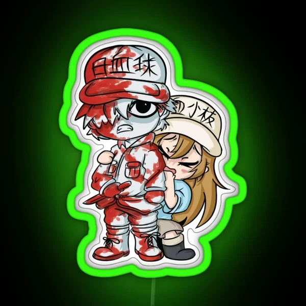 Red Blood Cell Chibi RGB Neon Sign