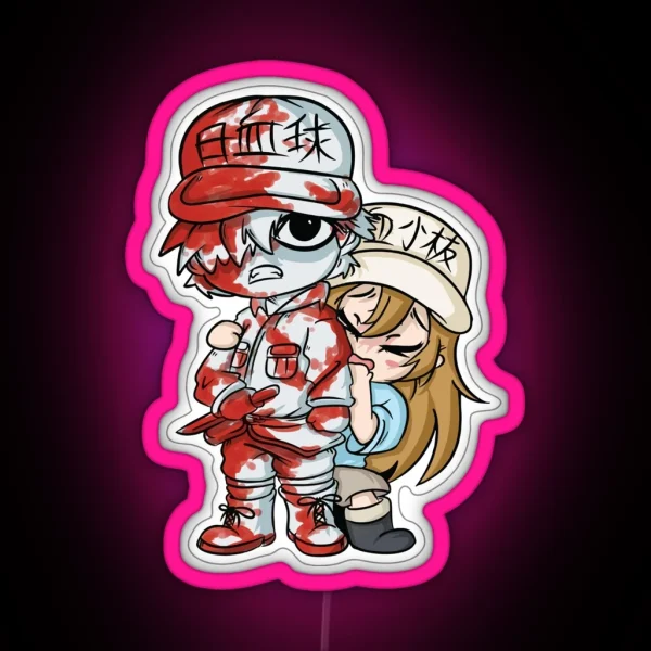 Red Blood Cell Chibi RGB Neon Sign