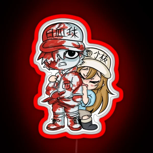 Red Blood Cell Chibi RGB Neon Sign