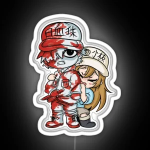 Red Blood Cell Chibi RGB Neon Sign