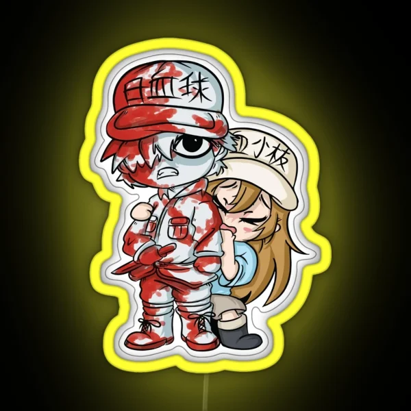 Red Blood Cell Chibi RGB Neon Sign