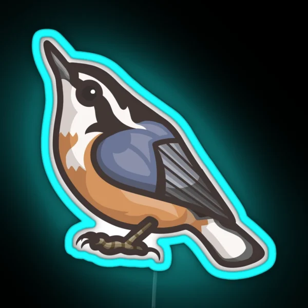 Red Breasted Nuthatch RGB Neon Sign