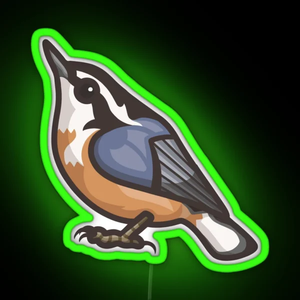 Red Breasted Nuthatch RGB Neon Sign