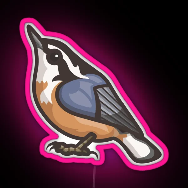Red Breasted Nuthatch RGB Neon Sign