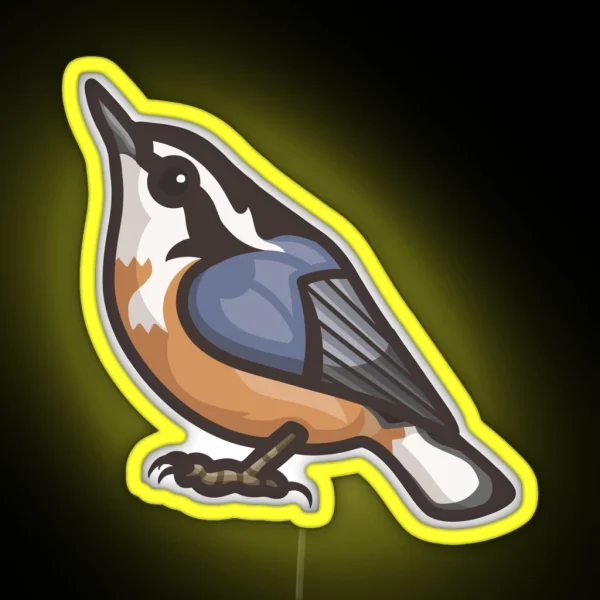 Red Breasted Nuthatch RGB Neon Sign