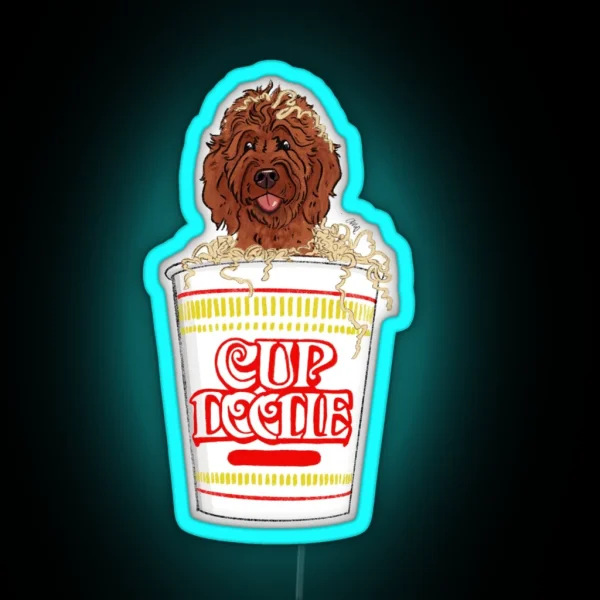 Red Cup Of Doodle RGB Neon Sign