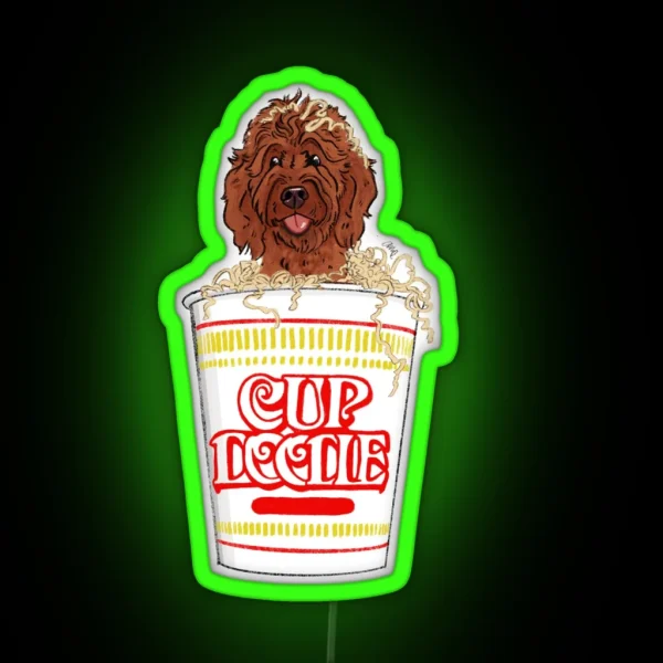 Red Cup Of Doodle RGB Neon Sign