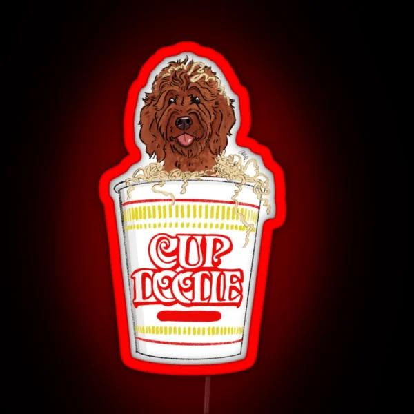 Red Cup Of Doodle RGB Neon Sign