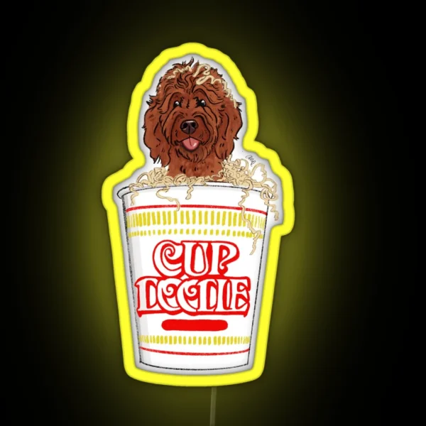 Red Cup Of Doodle RGB Neon Sign