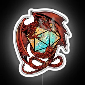 Red Dragon Dice RGB Neon Sign