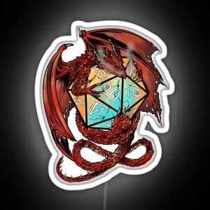 Red Dragon Dice RGB Neon Sign