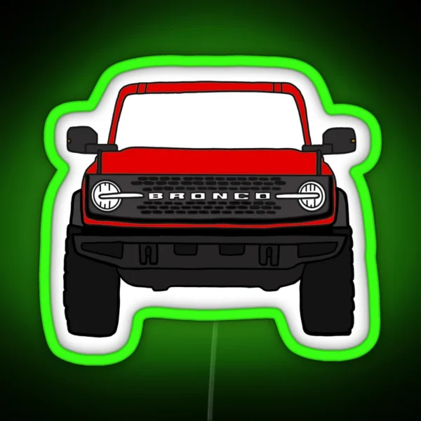 Red Ford Bronco RGB Neon Sign