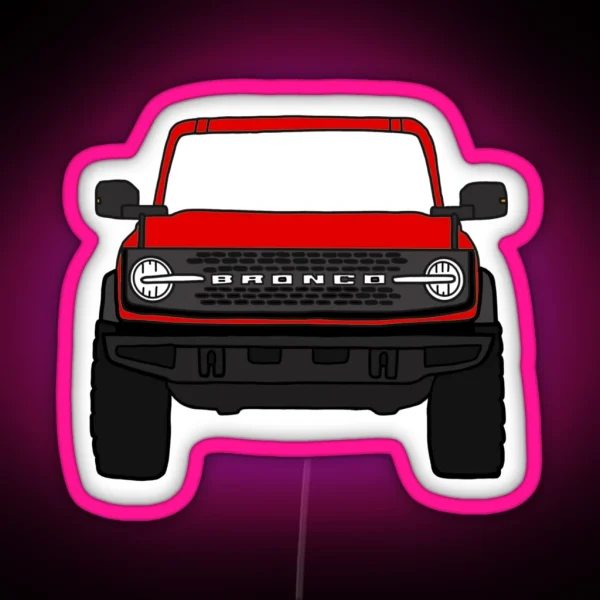Red Ford Bronco RGB Neon Sign