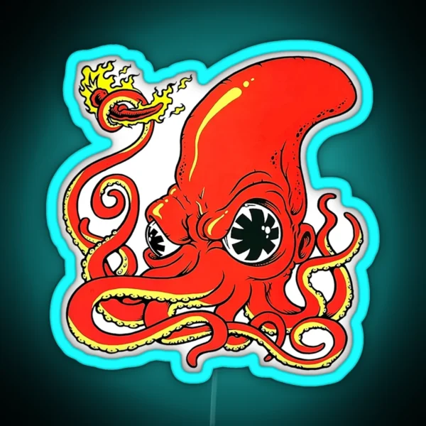 Red Hot Octopus RGB Neon Sign
