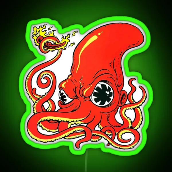 Red Hot Octopus RGB Neon Sign