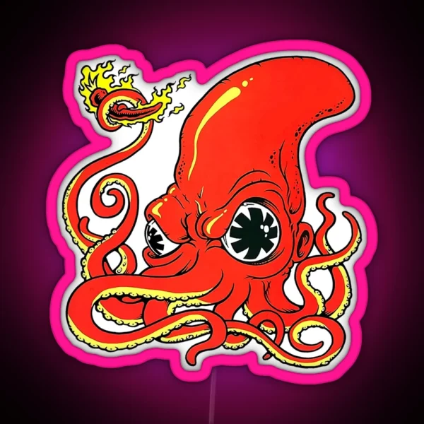 Red Hot Octopus RGB Neon Sign