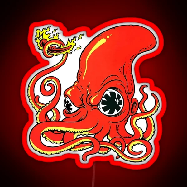 Red Hot Octopus RGB Neon Sign