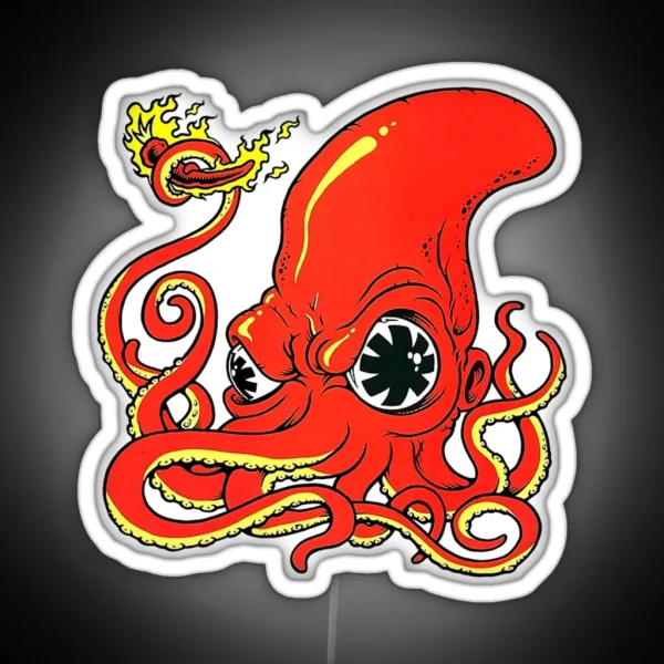 Red Hot Octopus RGB Neon Sign