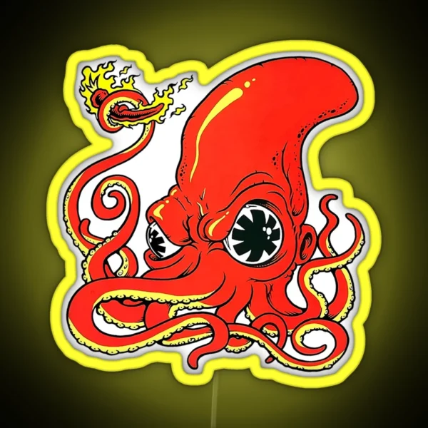 Red Hot Octopus RGB Neon Sign
