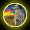 red kangaroo neon sign rgb yellow vibrant