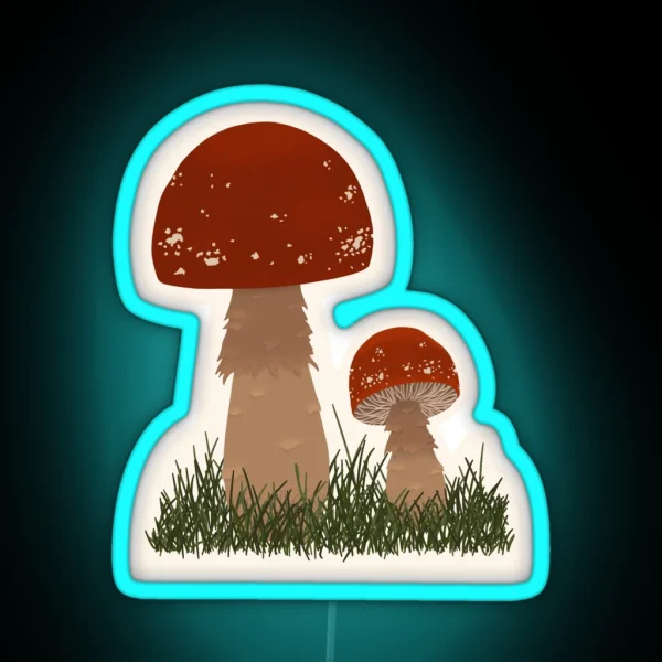 Red Mushrooms Fly Agaric RGB Neon Sign