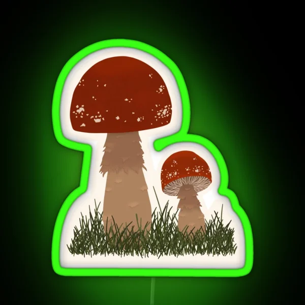 Red Mushrooms Fly Agaric RGB Neon Sign