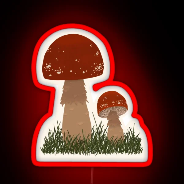 Red Mushrooms Fly Agaric RGB Neon Sign