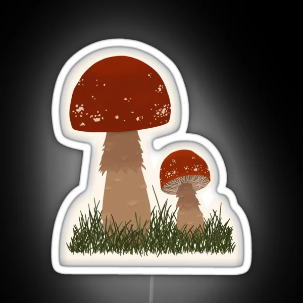 Red Mushrooms Fly Agaric RGB Neon Sign