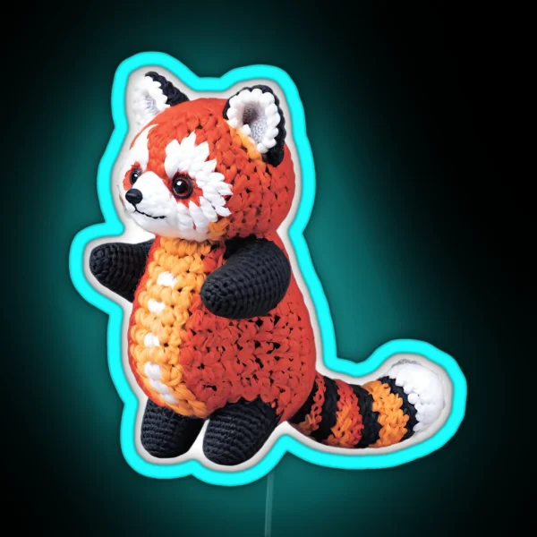 Red Panda Amigurumi RGB Neon Sign