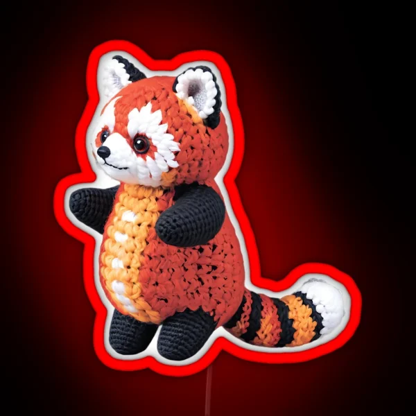 Red Panda Amigurumi RGB Neon Sign
