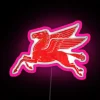 red pegasus distressed version facing left neon rgb sign pink