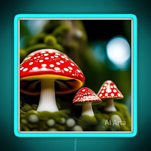 Red Toadstools RGB Neon Sign