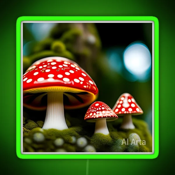 Red Toadstools RGB Neon Sign