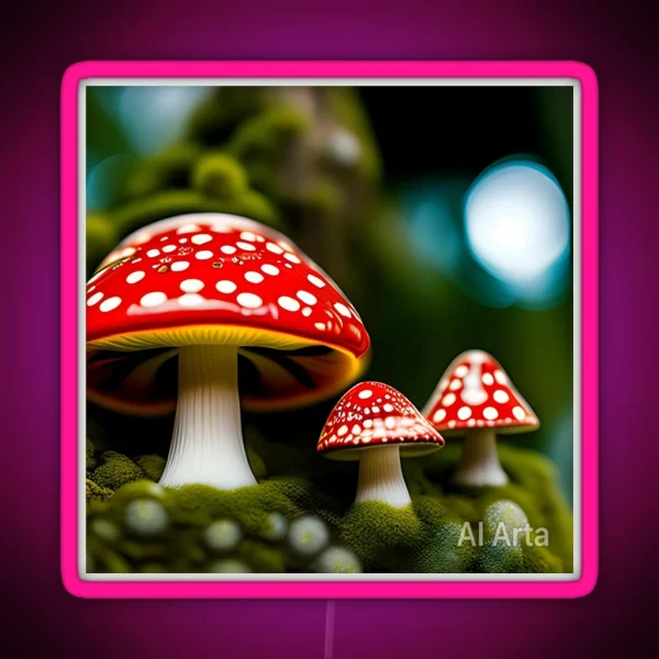 Red Toadstools RGB Neon Sign