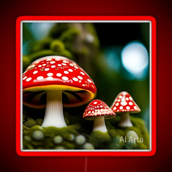Red Toadstools RGB Neon Sign