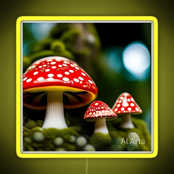 Red Toadstools RGB Neon Sign