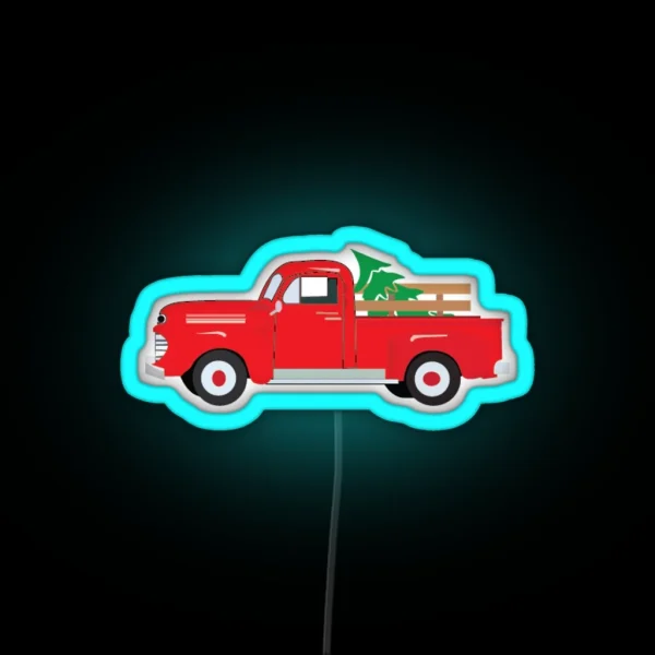 Red Truck With Tree Led RGB Neon Sign