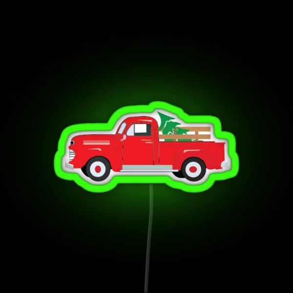 Red Truck With Tree Led RGB Neon Sign