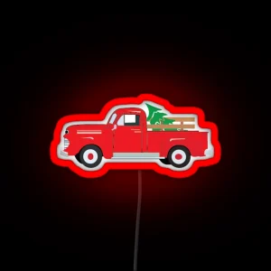 Red Truck With Tree Led RGB Neon Sign