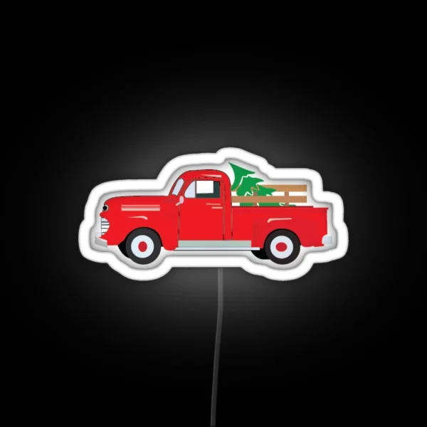 Red Truck With Tree Led RGB Neon Sign